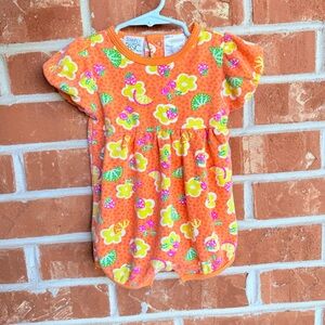 Simply Basic Orange Floral Baby One-Piece